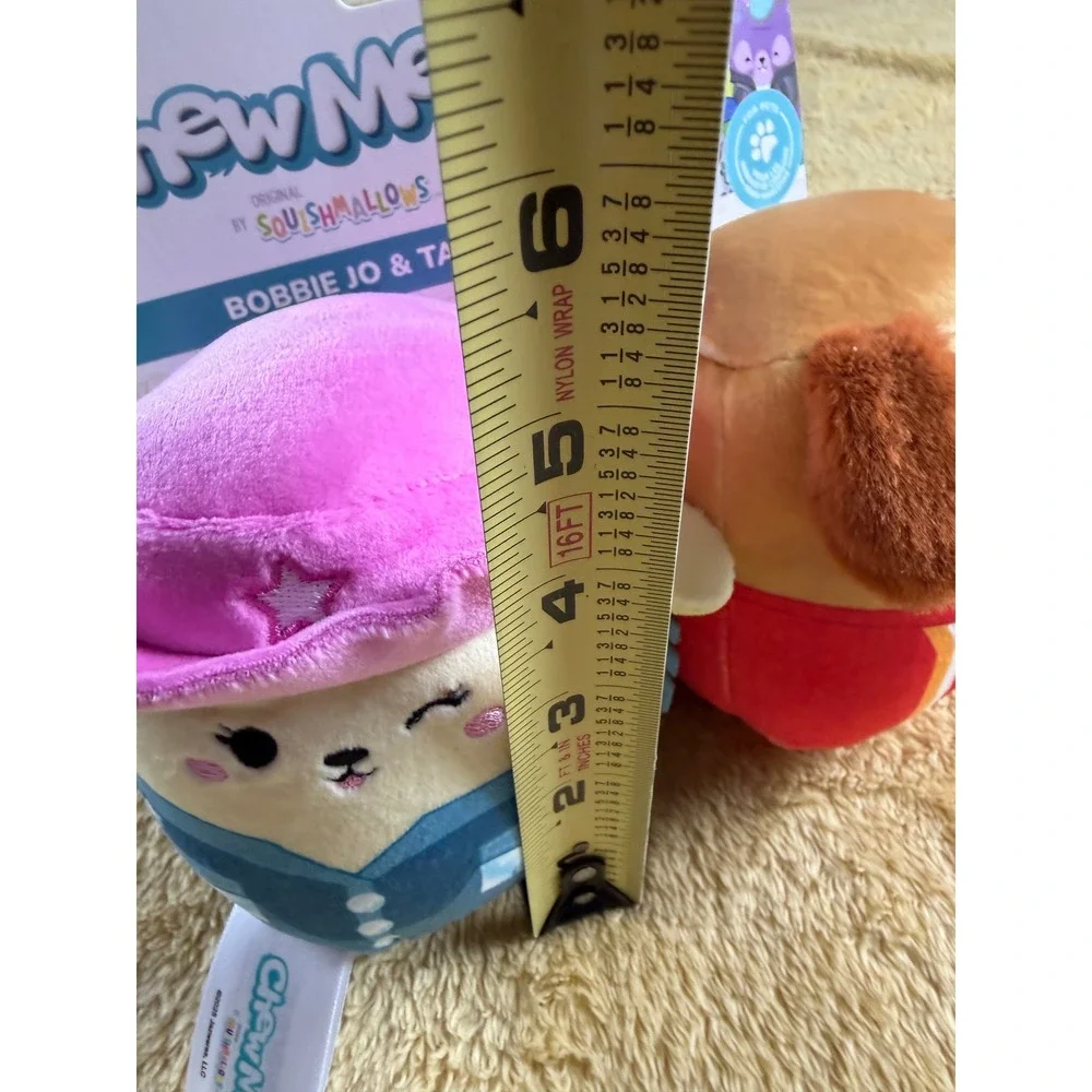 Squishmallows Chew Mees Bobbie Jo & Tate Dog Toy Plush Squeaky 2-Pack NEW